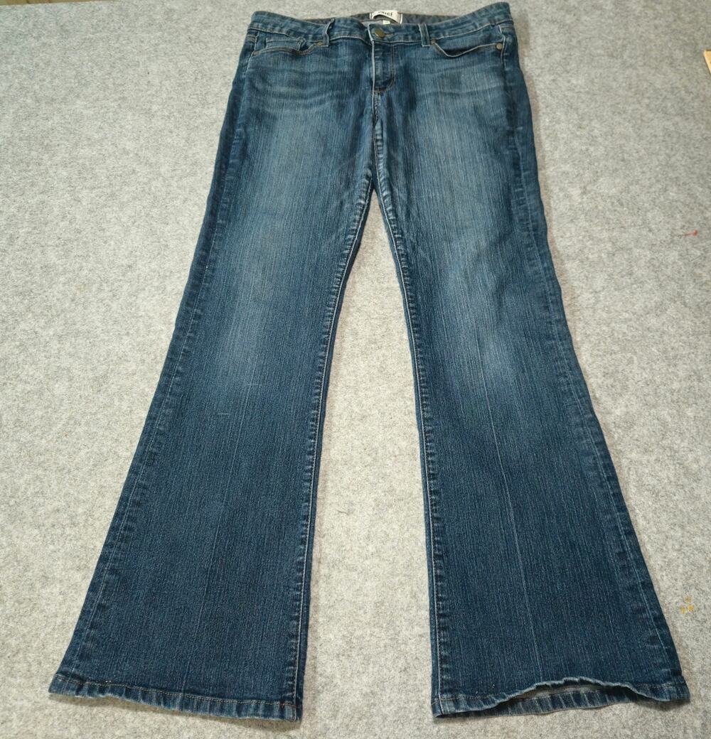 Paige Skyline Boot Mid Rise Stretch Slim Classic Indigo Denim Flare Jeans 32